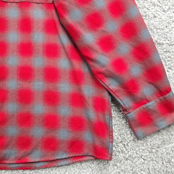 Dixxon Flannel Shirt Mens 4XL Red Gray Shadow Plaid Button Up Form and Function - Picture 3 of 11